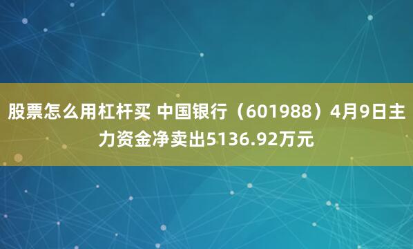 股票怎么用杠杆买 中国银行（601988）4月9日主力资金净卖出5136.92万元