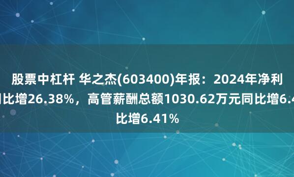 股票中杠杆 华之杰(603400)年报：2024年净利润同比增26.38%，高管薪酬总额1030.62万元同比增6.41%