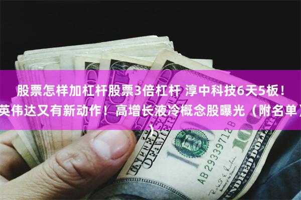 股票怎样加杠杆股票3倍杠杆 淳中科技6天5板！英伟达又有新动作！高增长液冷概念股曝光（附名单）